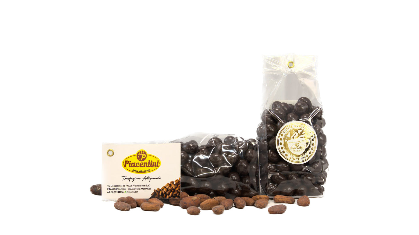 Chicchi di caffè piacentini ricoperti di cioccolato fondente 200gr