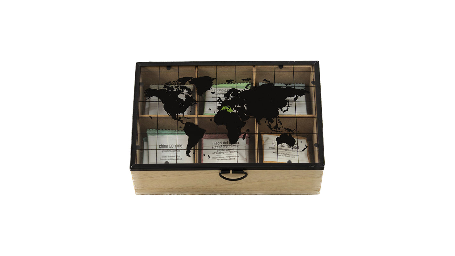 Box of herbal teas from around the world