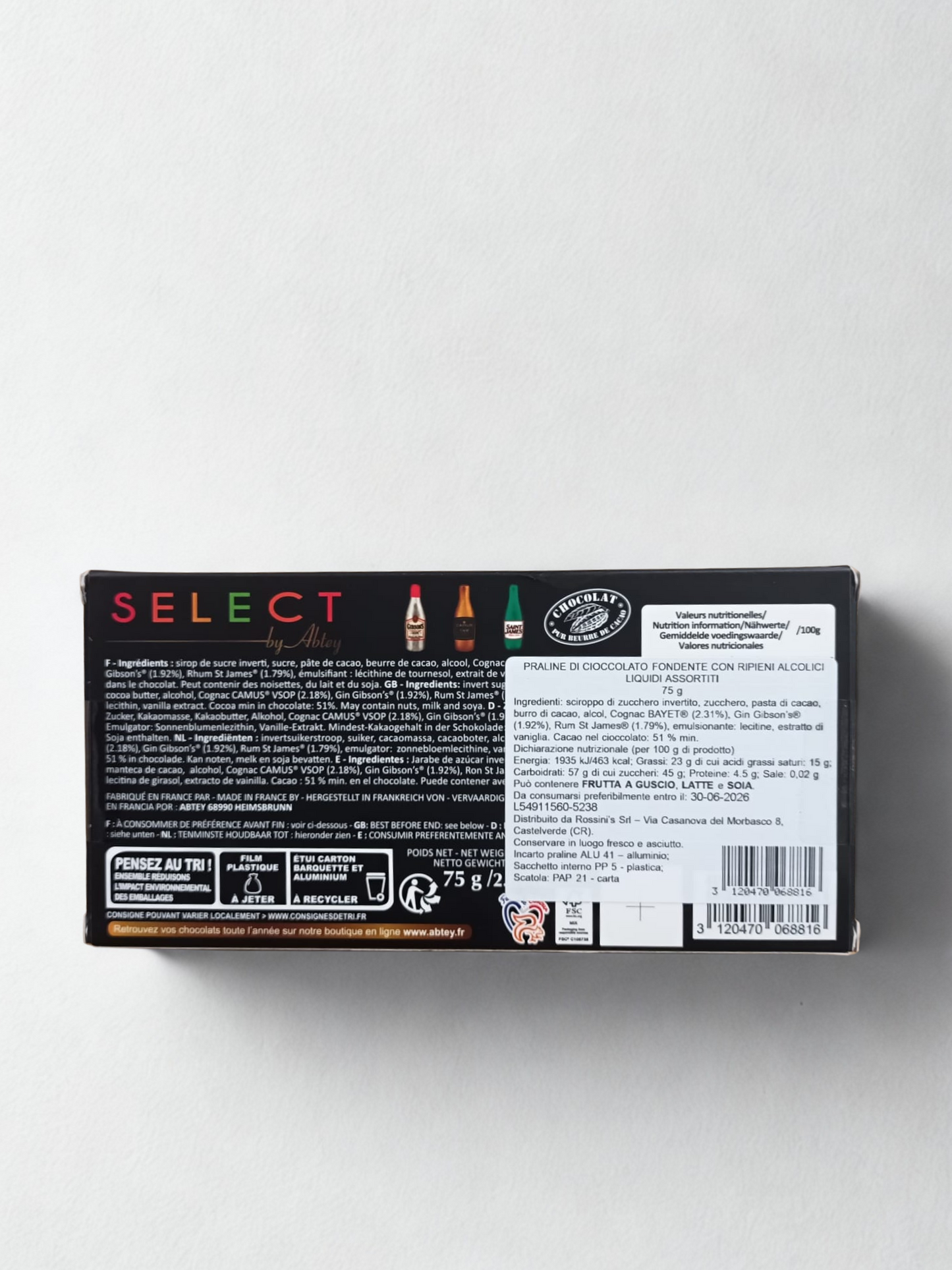 Cioccolatini alcolici assortiti 75gr
