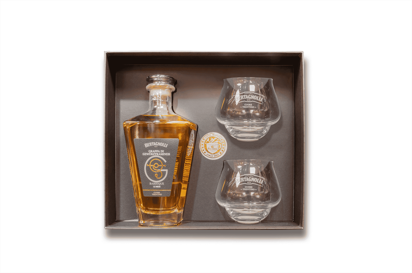 Box Grappa Bertagnolli 2 Bicchieri