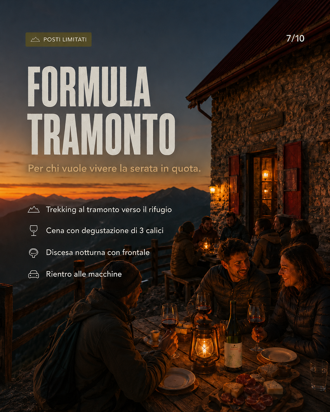DEGUSTAZIONE SOTTO LE STELLE - FORMULA TRAMONTO (SOLO CENA)